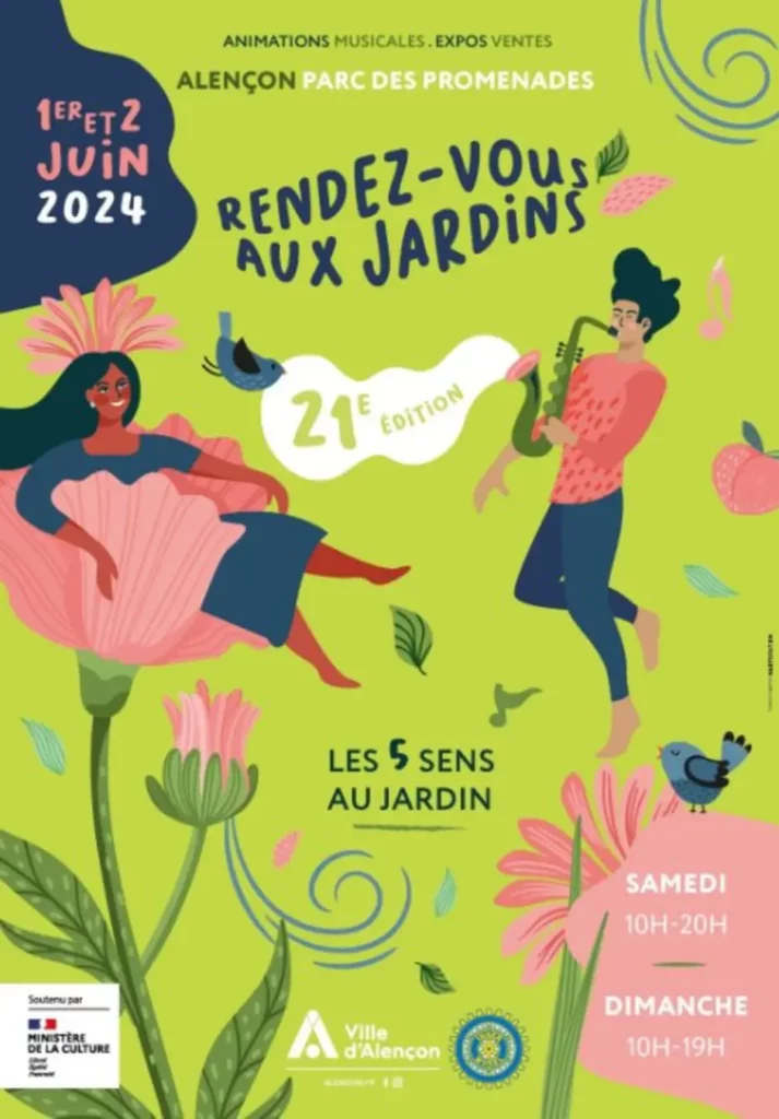 Affiche rdv aux jardins 2024